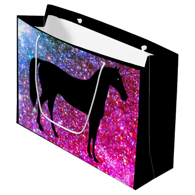 Glitter Horse Lover Gift Bag (Front Angled)