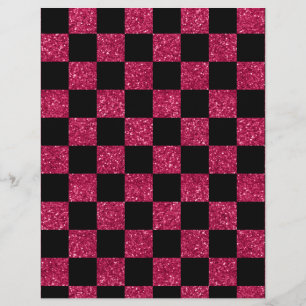 Glitter hot pink and black chequered pattern flyer