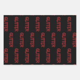 Glitter in Blood Typography Wrapping Paper Sheet