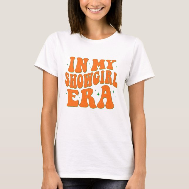 Glitter in My Showgirl Era Groovy Graphic T-Shirt (Front)