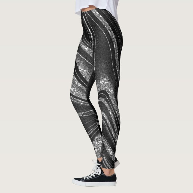 Glitter In Shimmer Black  Leggings (Left)