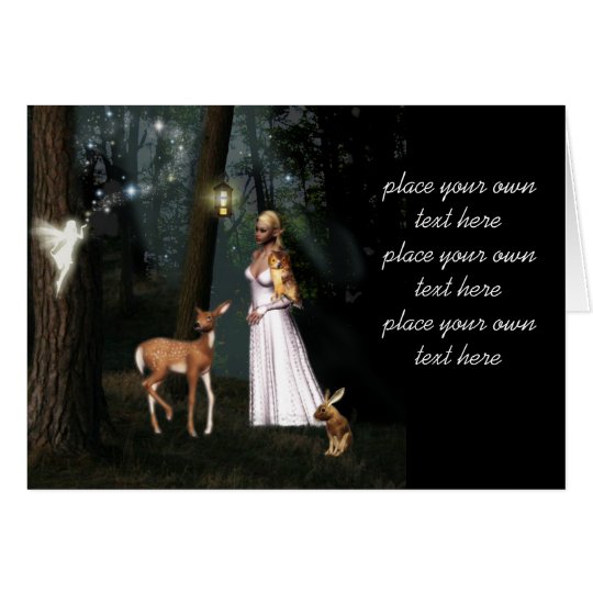 Glitter in the forest -Fairy fantasy card-custom Card