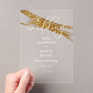 Glitter Ink Transparent Acrylic Invitation