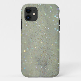Glitter iPhone case close up cream