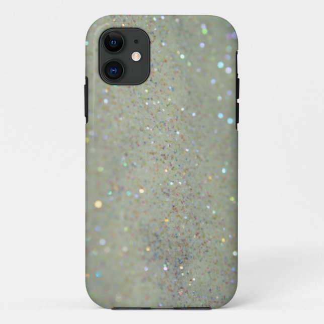 Glitter iPhone case close up cream (Back)