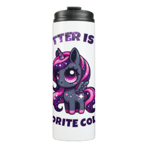 Glitter is my favourite colour cute pony unicorn thermal tumbler