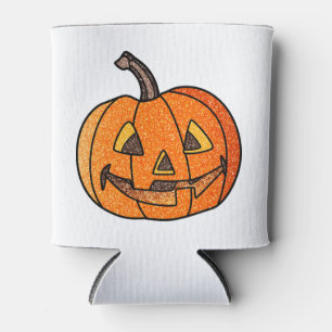 Glitter Jack O'Lantern Can Cooler