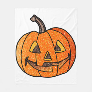 Glitter Jack O'Lantern Fleece Blanket