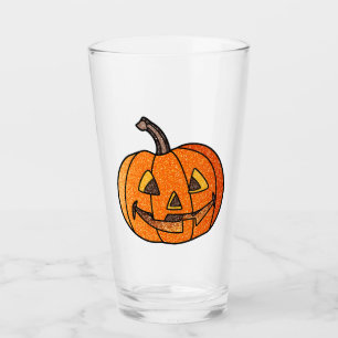Glitter Jack O'Lantern Glass