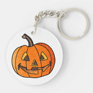 Glitter Jack O'Lantern Key Ring