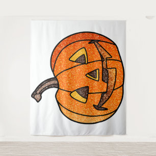 Glitter Jack O'Lantern Tapestry