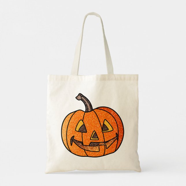 Glitter Jack O'Lantern Tote Bag (Back)