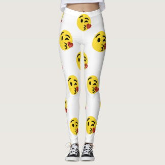 glitter kiss emoji leggings