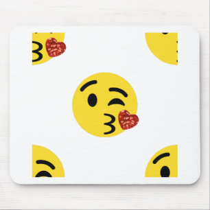 glitter kiss emoji mouse mat