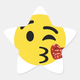 glitter kiss emoji star sticker