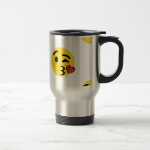 glitter kiss emoji travel mug