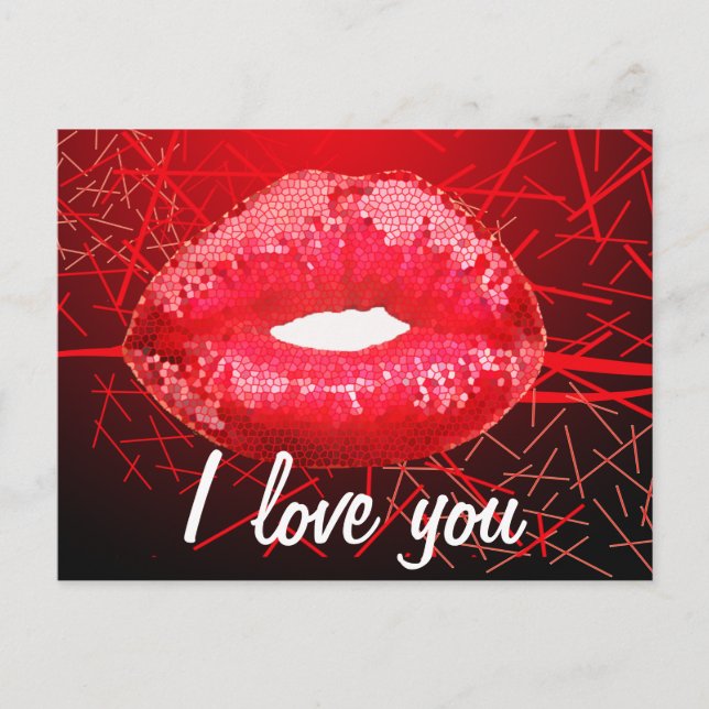 Glitter Kiss ME Postcard (Front)