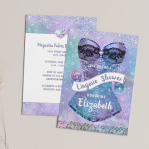 Glitter Lace Corset Lingerie Bridal Shower Invitation
