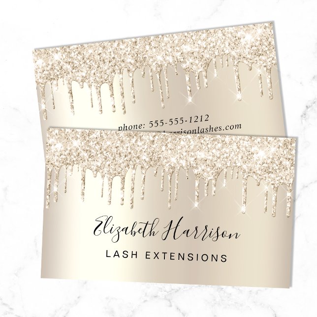 Glitter Lashes Gold Business Card (Creator Uploaded)