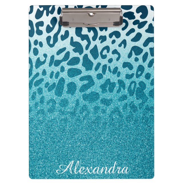 Glitter Leopard Clipboard (Front)