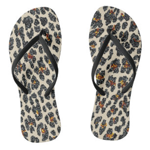 Glitter Leopard Flip Flops