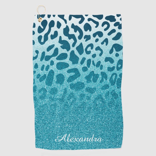 Glitter Leopard Golf Towel (Front)