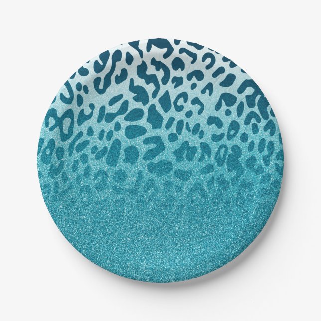 Glitter Leopard Paper Plate (Front)
