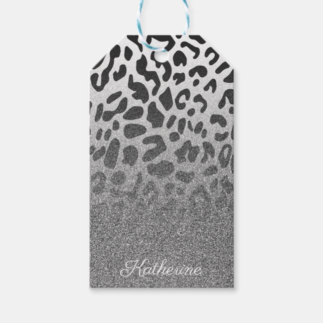 Glitter Leopard Print Gift Tags (Front)