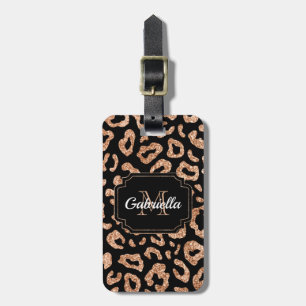 Glitter Leopard Print Luggage Tag