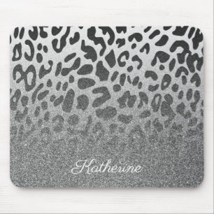 Glitter Leopard Print Mouse Mat