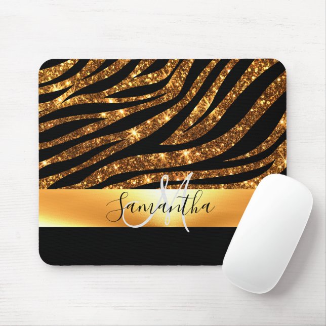 Glitter Leopard Print Mouse Mat (With Mouse)