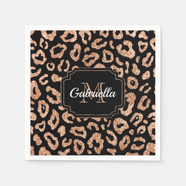 Glitter Leopard Print Napkin (Front)