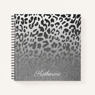 Glitter Leopard Print Notebook