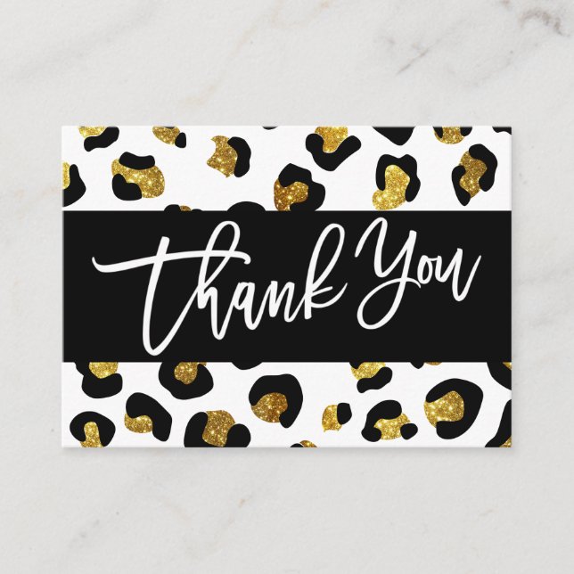 GLITTER LEOPARD PRINT Thank you for your purchase Enclosure Card (Front)