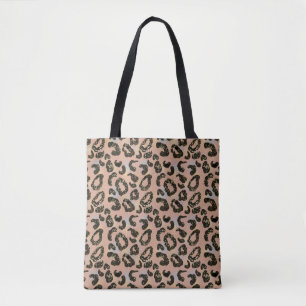 Glitter Leopard Print Tote Shopping Bag