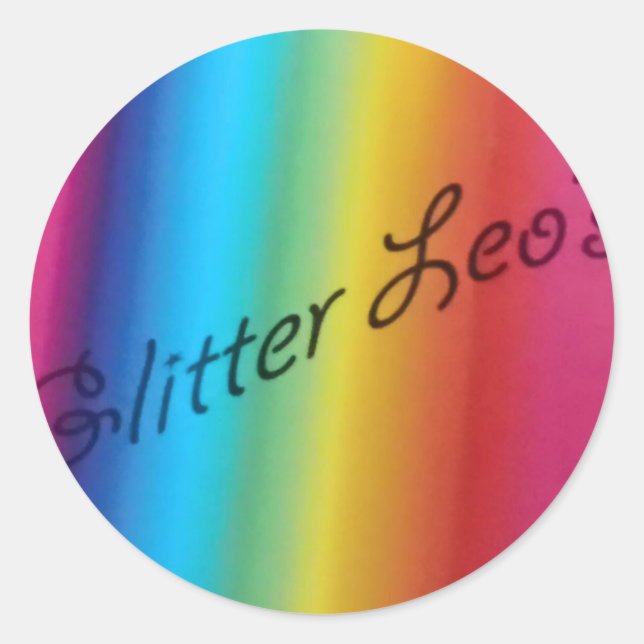 Glitter Leo's Classic Round Sticker (Front)