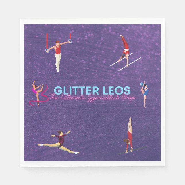 Glitter Leo's - The Ultimate Gymnastics Shop Napkin (Front)