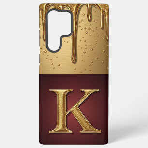 Glitter Letter K Monogram With Dripping Liquid Samsung Galaxy Case