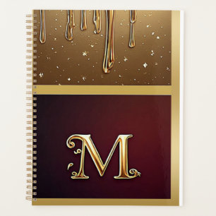 Glitter Letter M Monogram With Dripping Liquid Planner