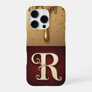 Glitter Letter R Monogram With Dripping Liquid  iPhone 16 Pro Case
