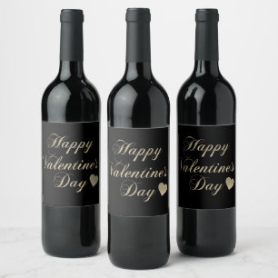 Glitter Letters And Heart Wine Label