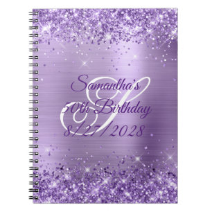 Glitter Light Purple Foil 50th Birthday Notebook