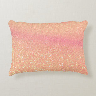 Glitter lights on black background. Out-of-focus Decorative Cushion