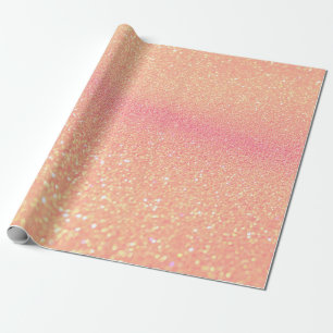 Glitter lights on black background. Out-of-focus Wrapping Paper