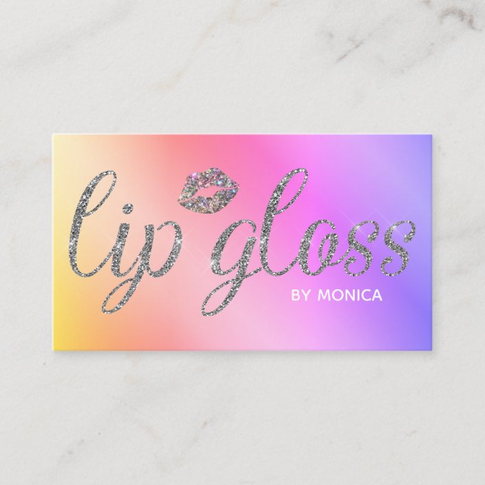 Glitter Lip Gloss Business Card Zazzle.co.uk