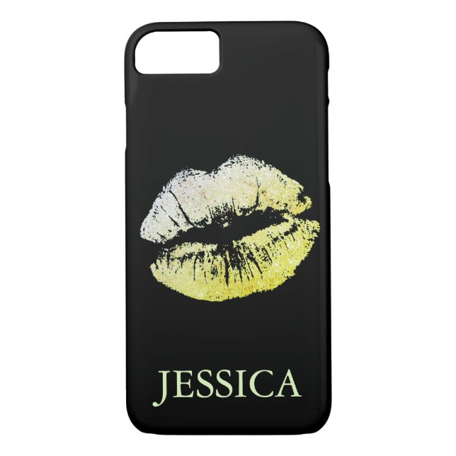 Glitter Lips Girly Pattern Case-Mate iPhone Case (Back)