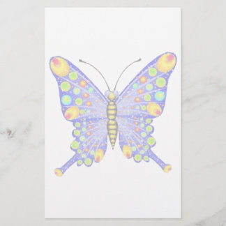 Glitter look butterfly stationery