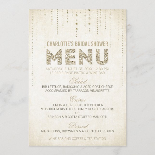 Glitter Look Menu Card (Front)