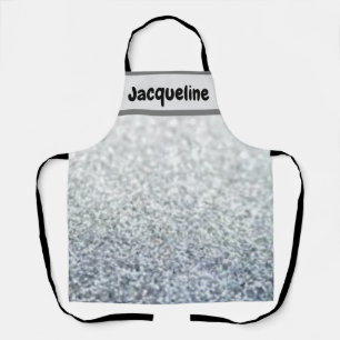 Glitter Look Stylish Womens Teenage Girl Silver  Apron