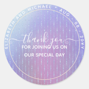 Glitter Look Thank You FAVOR GIFT ANY EVENT Classic Round Sticker
